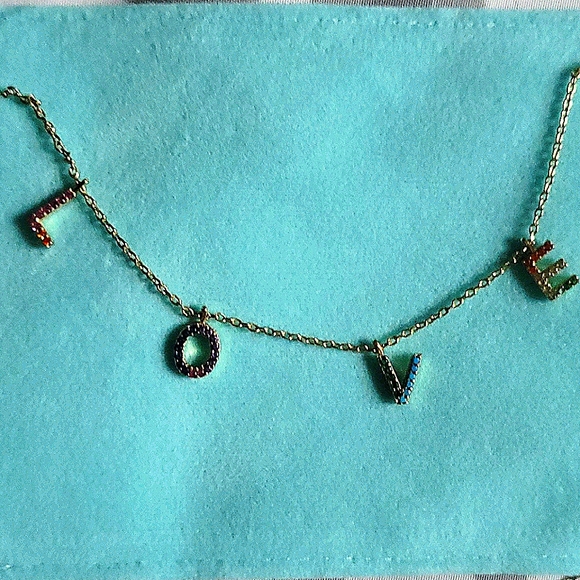 LOVE Gold Rainbow Necklace - Picture 4 of 4
